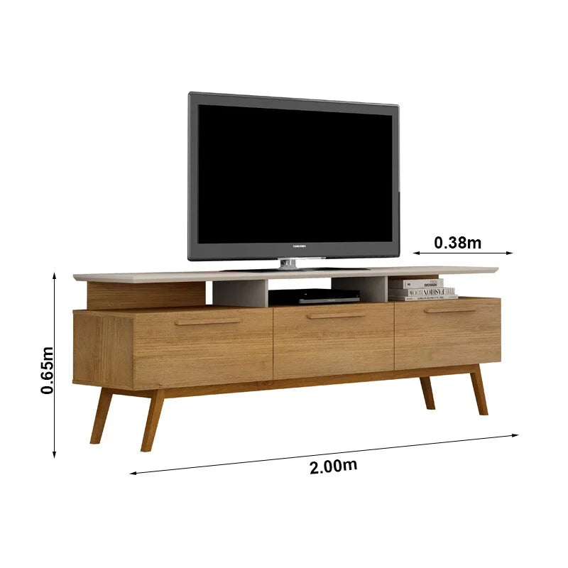 Rack Bancada São Paulo Larg.2.00m Cinamomo/Off para TV até 70″ – Valdemoveis