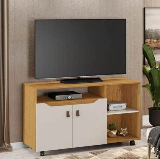 Rack Seleto Larg. 1.21m Cinamomo/Off para TV até 49″ – JCM