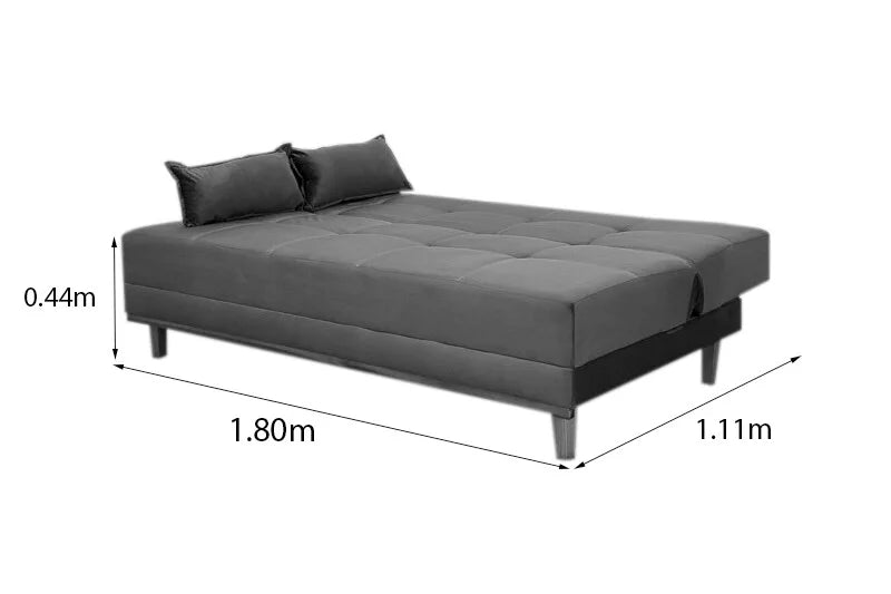 Sofá Cama Madrid Veludo Bege 2269 Larg. 1.80m – Molas Bonnel