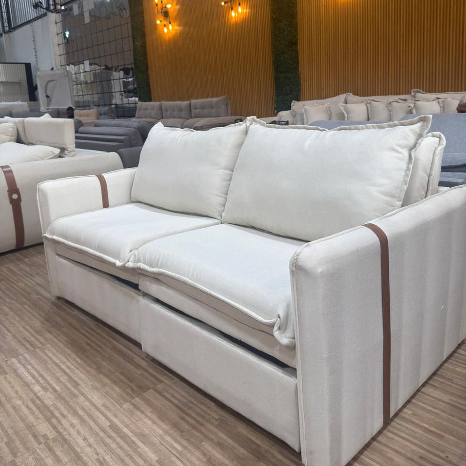 Sofá Cama Caixa Zero Isabelle C/Baú 1.80M - Bege/Cinza
