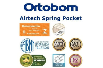 Colchão Casal Airtech Springpocket 138x188x25 Molas Ensacadas – Ortobom | Suporta até 240kg