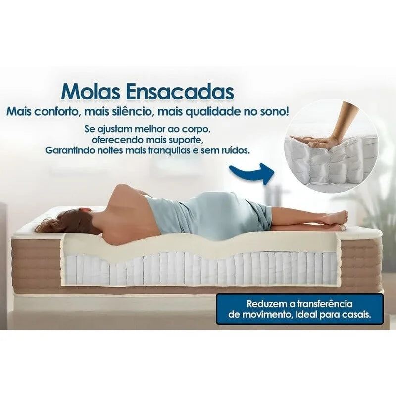 Colchão Casal Essential 138x188x30 Molas Ensacadas Pocket – Inovaflex | Suporta até 250kg