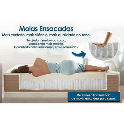 Colchão Casal Essential 138x188x30 Molas Ensacadas Pocket – Inovaflex | Suporta até 250kg