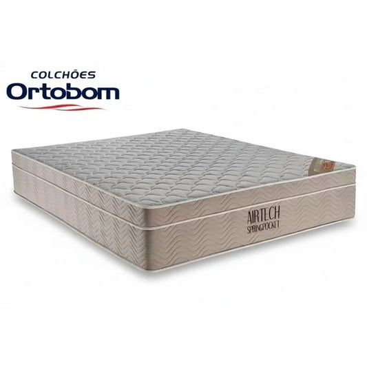 Colchão Queen Airtech Springpocket 158x198x25 Ortobom | Suporta até 240kg