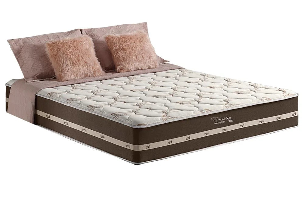 Colchão Casal Classic Marrom Molas Superlastic 138x188x22 Anjos | Suporta até 260kg