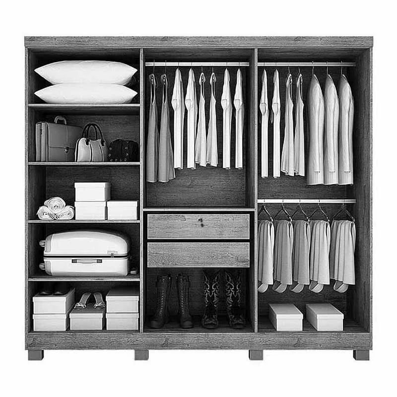 Guarda-roupa Casal Sergipe Branco 6 Portas C/ Pés 100% MDF Larg. 1.80m – Bianchi