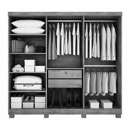 Guarda-roupa Casal Sergipe Branco 6 Portas C/ Pés 100% MDF Larg. 1.80m – Bianchi