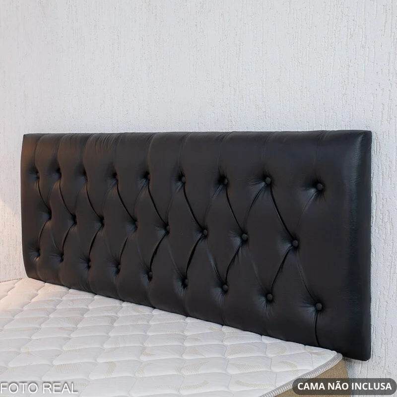Painel Cabeceira Box Casal 1.40 Lavínia Korino Preto