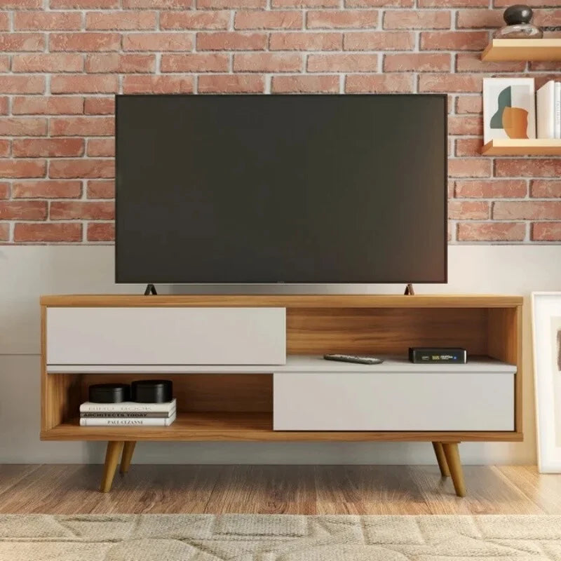 Rack Bancada NT 1180 Larg.1.35m Freijó/Off para TV até 55″- Notável