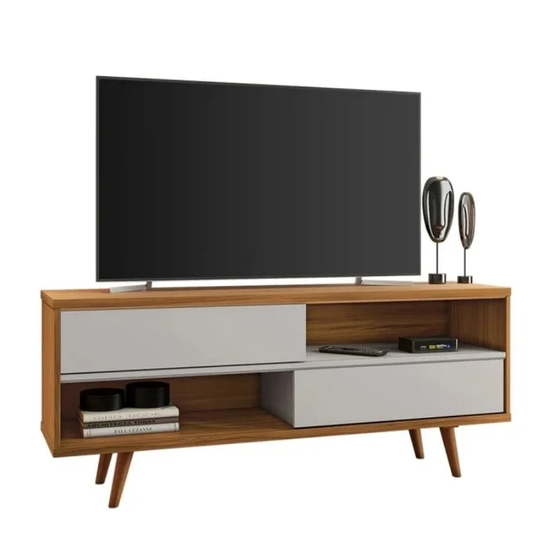 Rack Bancada NT 1180 Larg.1.35m Freijó/Off para TV até 55″- Notável
