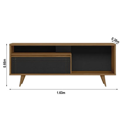 Rack Bancada NT 1315 Larg. 1.63m Freijó/Preto para TV até 60″ – Notável