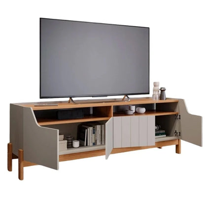 Rack Bancada Moema Larg. 1.85m Off/Cinamomo 100% MDF para TV até 70″ – Permóbili