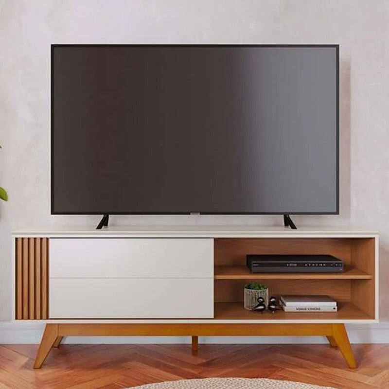 Rack Bancada Otawa Larg. 1.60m Off/Freijó para TV até 65″ – Colibri