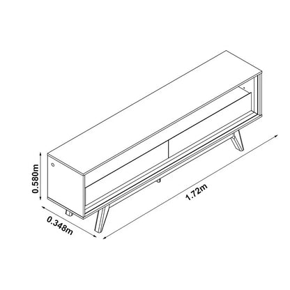 Rack Requinte Larg. 1.72m Naturale/Off C/ Led 100% MDF para TV até 65″ – Gelius