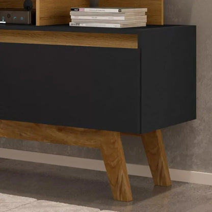 Rack Bancada Rubi Larg. 1.20m Cinamomo/Preto para TV até 50″ – Bechara