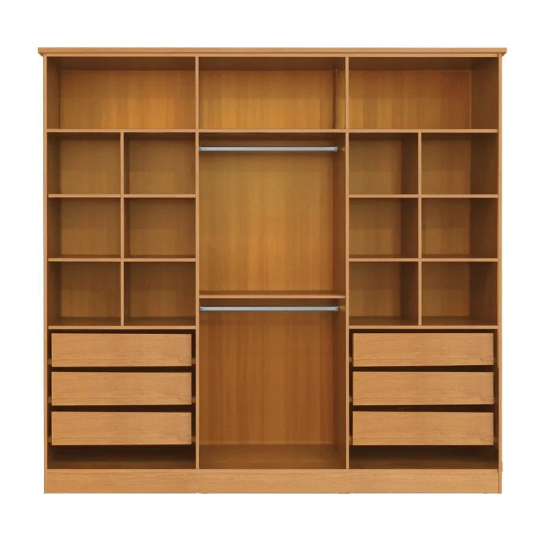 Guarda-roupa Casal Bianca 6 Portas Larg. 2.30m 100% MDF Nature/Off – Bianchi