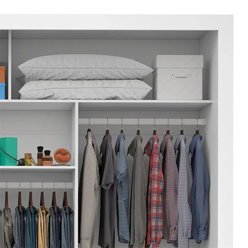 Guarda-Roupa Casal Anjos Branco 3 Portas 9 Gavetas C/ 1 Espelho Larg. 1.91m – Carioca
