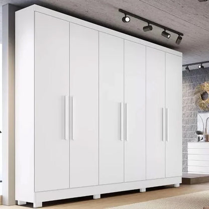 Guarda-roupa Casal Sergipe Branco 6 Portas C/ Pés 100% MDF Larg. 1.80m – Bianchi