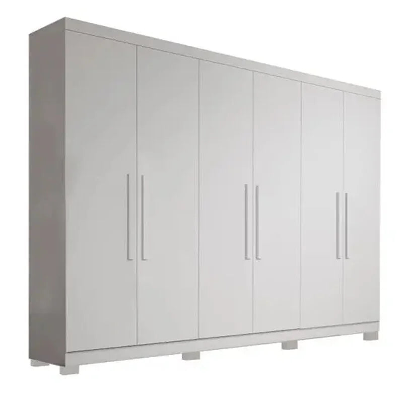 Guarda-roupa Casal Sergipe Branco 6 Portas C/ Pés 100% MDF Larg. 1.80m – Bianchi