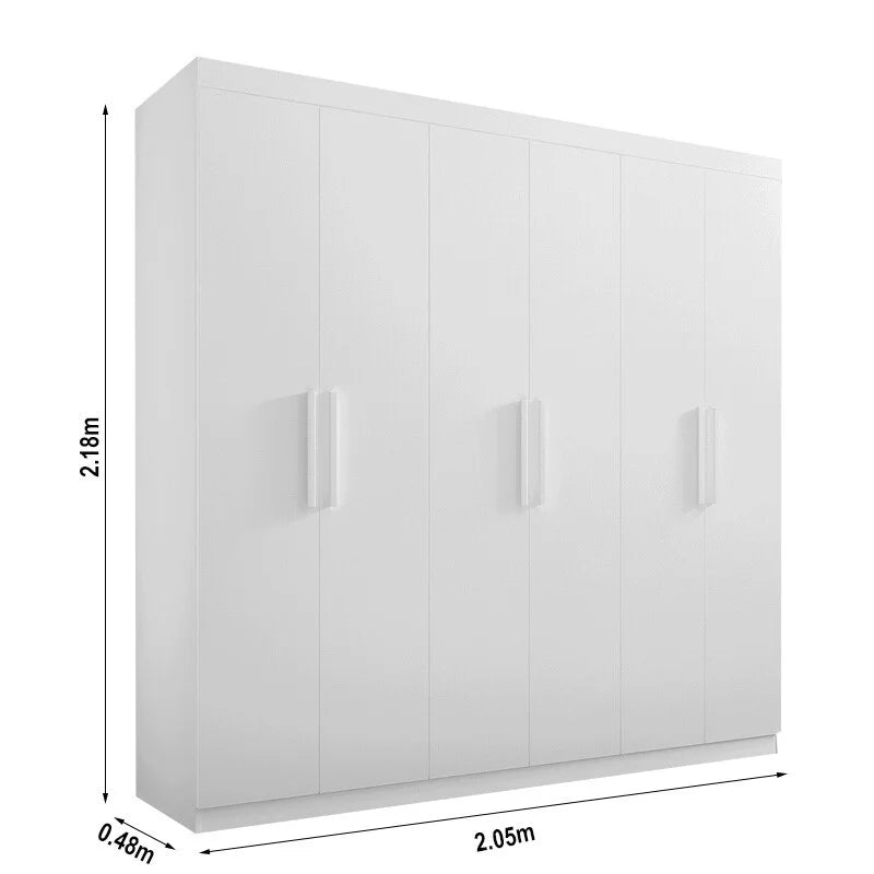 Guarda-roupa Casal Colibri Branco 6 Portas 6 Gavetas Larg. 2.05m – D Doro