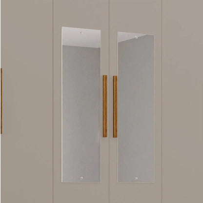 Guarda-roupa Casal Dinamarca Branco C/Espelho 6 Portas 9 Gavetas C/pés Larg. 1.80m – Sallêto