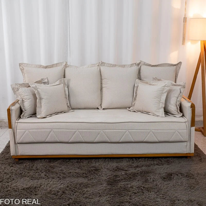 Sofá 3 lugares Vican Larg. 2.00m Linho Bege 5044 Detalhe 05 – Molas Bonnel