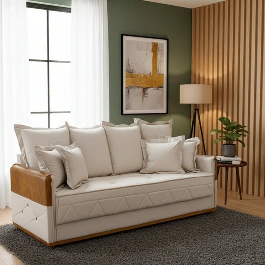 Sofá 3 lugares Vican Larg. 2.00m Linho Bege 5044 Detalhe 05 – Molas Bonnel