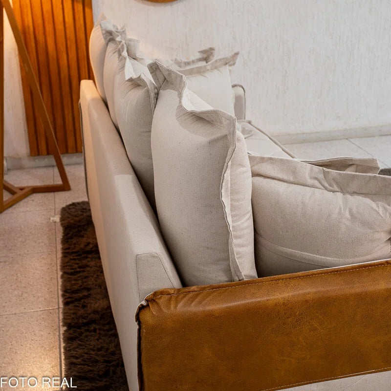 Sofá 3 lugares Vican Larg. 2.00m Linho Bege 5044 Detalhe 05 – Molas Bonnel