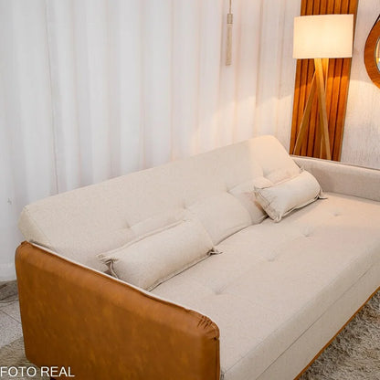 Sofá Cama Ipanema Baú Linho Bege 2274 Larg. 2.05m