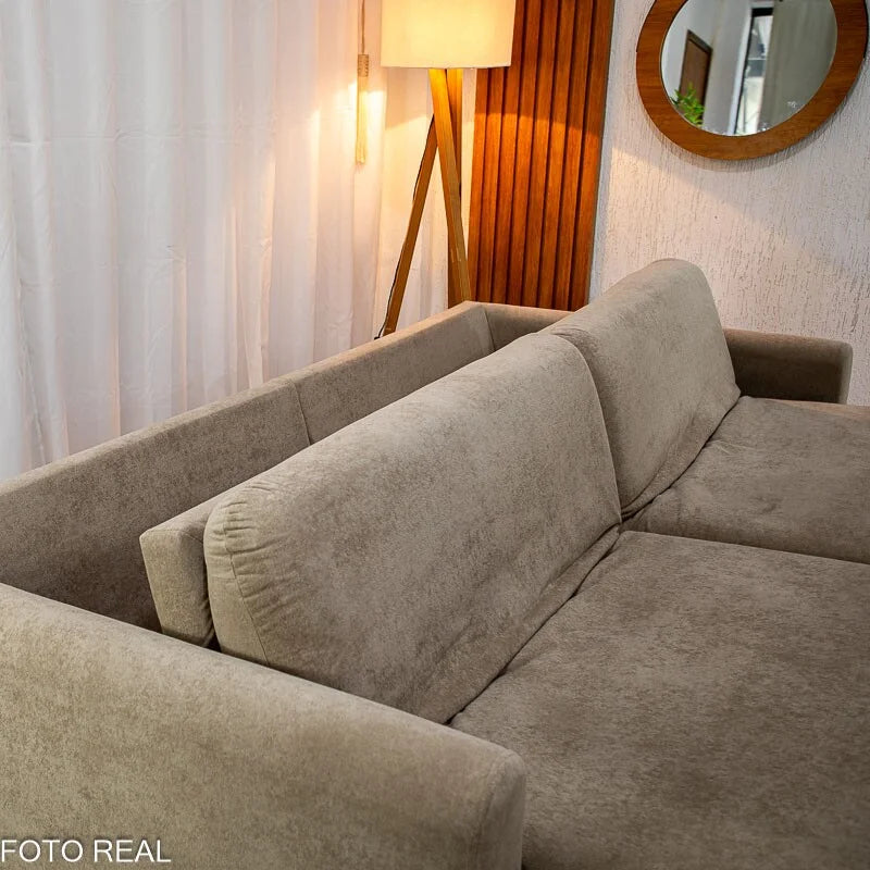 Sofá Retrátil Amaranto Premium 2.30m Bege 06 – Sem Caixa