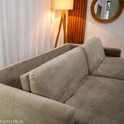 Sofá Retrátil Amaranto Premium 2.30m Bege 06 – Sem Caixa