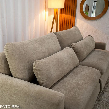 Sofá Retrátil Amaranto Premium 2.30m Bege 06 – Sem Caixa