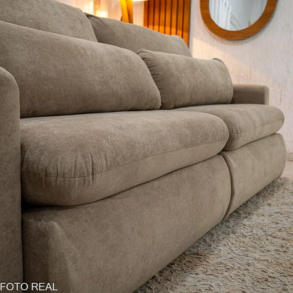 Sofá Retrátil Amaranto Premium 2.30m Bege 06 – Sem Caixa