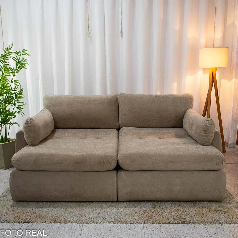Sofá Retrátil Amaranto Premium 2.30m Bege 06 – Sem Caixa