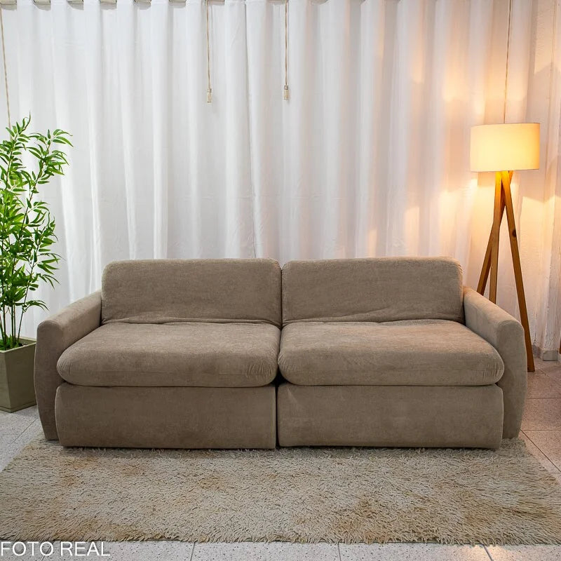 Sofá Retrátil Amaranto Premium 2.30m Bege 06 – Sem Caixa