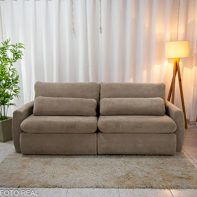 Sofá Retrátil Amaranto Premium 2.30m Bege 06 – Sem Caixa