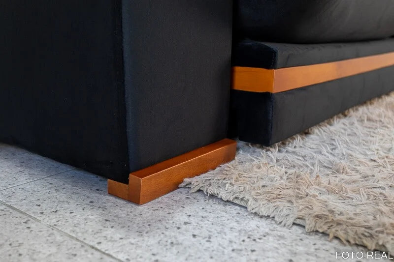 Sofá Retrátil Reclinável Ibis 2.30m Veludo Preto 820 – D33 e Molas Ensacadas