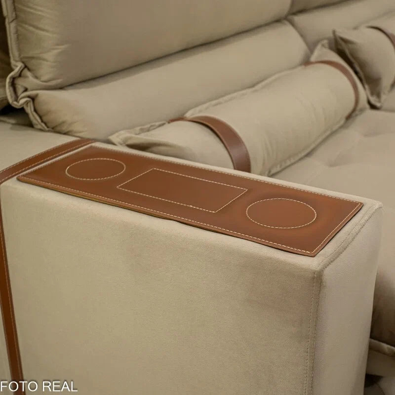 Sofá Retrátil Reclinável Ravello 2.50m Veludo Bege 3040/04 – Espuma D33