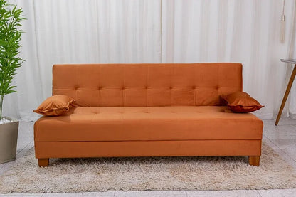 Sofá Cama Arpoador Veludo Terracota 12116 Larg. 1.85m