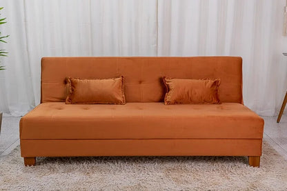 Sofá Cama Arpoador Veludo Terracota 12116 Larg. 1.85m
